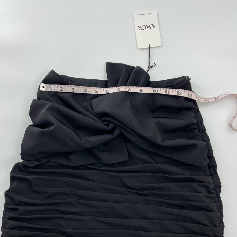 Amur Kehlani‎ Tie skirt Black Rouched *REVOLVE*  NWT Side Zip Mini Skirt - Picture 5 of 15